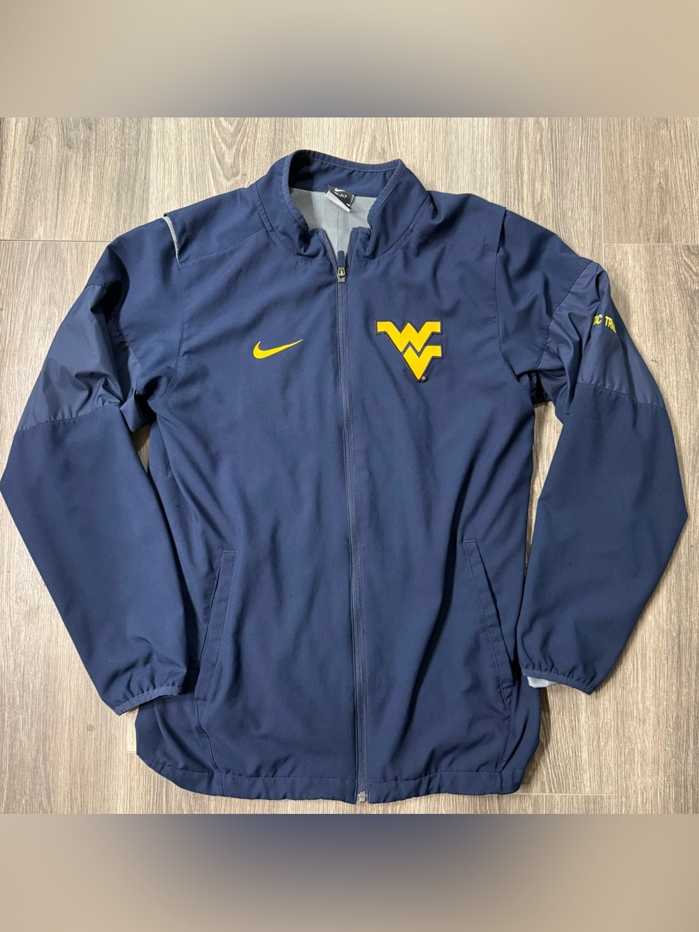 WVU Nike Full Zip Blue Jacket West Virginia Mountaineers Athletic Training Sm